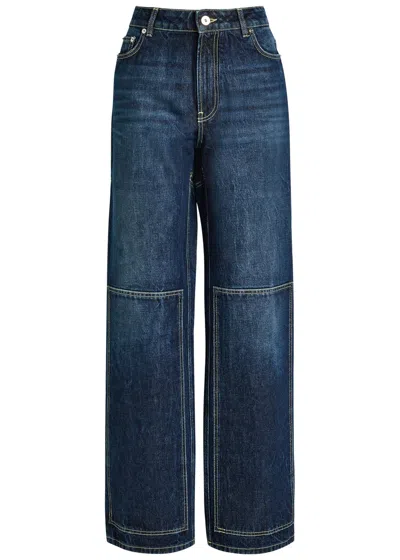 Jean Paul Gaultier Cut-out Straight-leg Jeans In Blue
