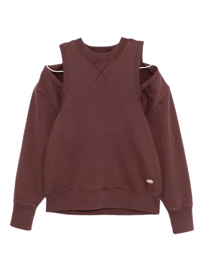Jean Paul Gaultier Cut-out Sweatshirt In Brown