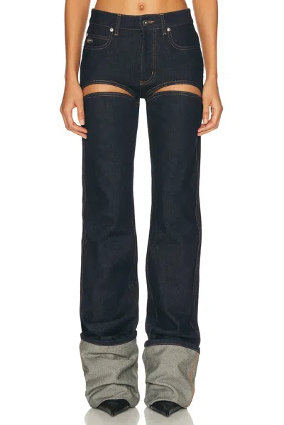 Jean Paul Gaultier Cut Out Wide Leg In Blue