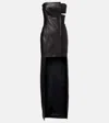 Jean Paul Gaultier Cutout Asymmetric Leather Maxi Dress In Black