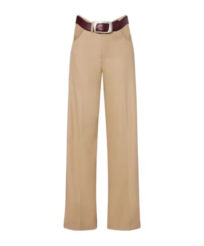 Jean Paul Gaultier Cutout Cotton Wide-leg Pants In Brown