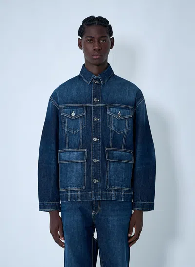 Jean Paul Gaultier Cut.out Denim Jacket In Blue