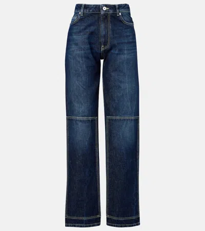 Jean Paul Gaultier Cutout High-rise Wide-leg Jeans In Blue
