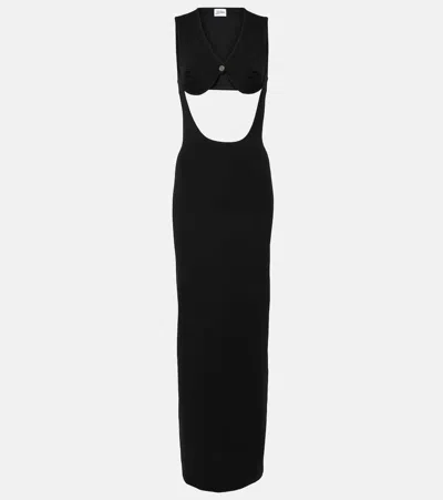 Jean Paul Gaultier Cutout Jersey Gown In Black