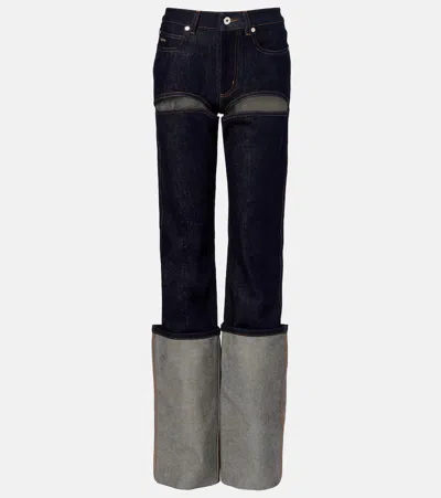 Jean Paul Gaultier Cutout Straight Jeans In Blue