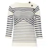Jean Paul Gaultier Cyber Baba Optical Stripe Sailor Sweater In Multi