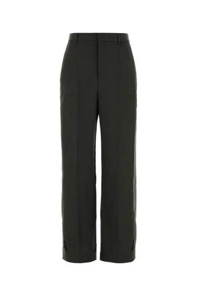 Jean Paul Gaultier Dark Wool Blend Straight-leg Pants For Women In Grey