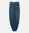 Jean Paul Gaultier Denim Asymmetric Midi Skirt