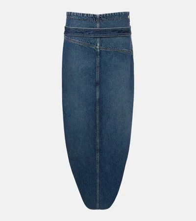 Jean Paul Gaultier Denim Asymmetric Midi Skirt