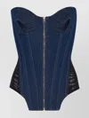 Jean Paul Gaultier Women Denim Bustier In Blue