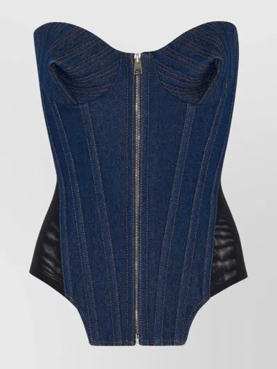 JEAN PAUL GAULTIER DENIM BUSTIER ZIP BODICE