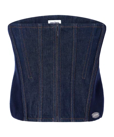 Jean Paul Gaultier Denim Corset In Blue