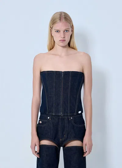 Jean Paul Gaultier Denim Corset In Blue