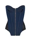 Jean Paul Gaultier Women Denim Bustier In Blue