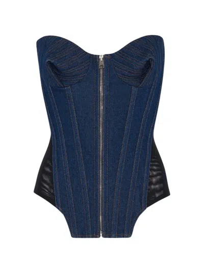 JEAN PAUL GAULTIER JEAN PAUL GAULTIER DENIM CORSET INDIGO AND BLACK