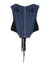 Jean Paul Gaultier Women Denim Bustier In Black