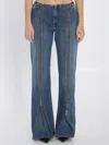 Jean Paul Gaultier Zipped Trousers Featuring Flared Legs In Blue