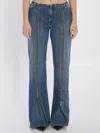Jean Paul Gaultier Zipped Trousers Featuring Flared Legs In Blue