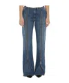 Jean Paul Gaultier Zipped Trousers Featuring Flared Legs In Blue