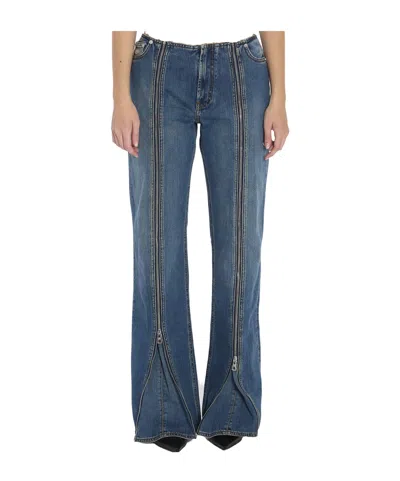 JEAN PAUL GAULTIER DENIM FRONT ZIPPED TROUSERS