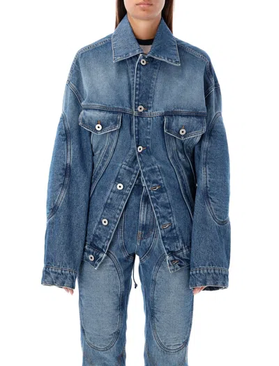 Jean Paul Gaultier Denim Jacket Lacing In Vintage Blue