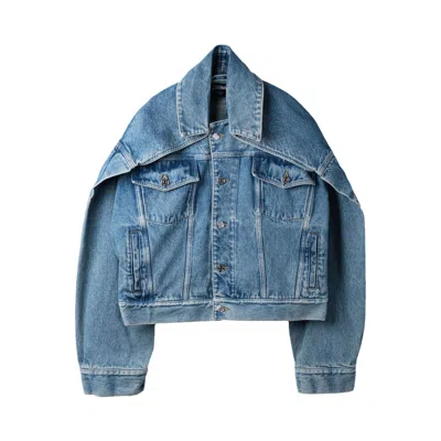 Pre-owned Jean Paul Gaultier Denim Jacket 'lightblue' | Women's Size 36