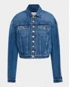 Jean Paul Gaultier Womens Vintageblue Buttoned Peak-collar Denim Jacket Xs