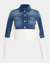 Jean Paul Gaultier Petit Grand Trompe Loeil Denim Jacket In 0357-ecruvintageblue