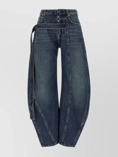 Jean Paul Gaultier Denim Low-rise Wide-leg Trousers In Blue