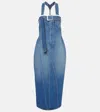 Jean Paul Gaultier Denim Maxi Dress In Blue