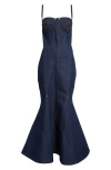 Jean Paul Gaultier Denim Mermaid Dress In Indigo In Indigo
