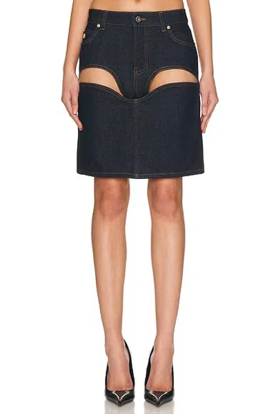 Jean Paul Gaultier Denim Mini Skirt In Blue