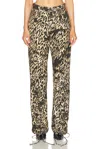 Jean Paul Gaultier Denim Pant With Lacing Detail In Beige  Brown  Dark Brown  & Black