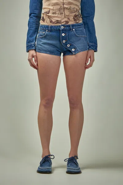 Jean Paul Gaultier Denim Short With Buttons Details In Blue