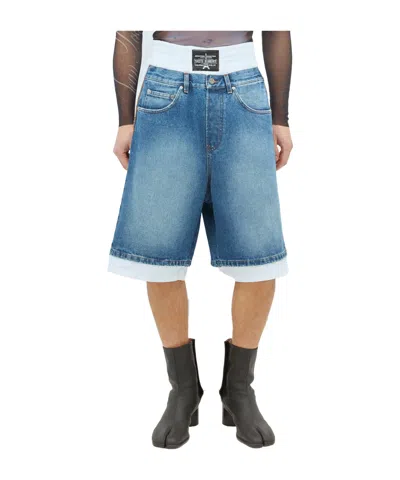 Jean Paul Gaultier Denim Shorts In Blue