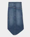 Jean Paul Gaultier Denim Skirt With Internal Belt In Blue