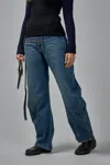 Jean Paul Gaultier Denim Strap Jeans In Blue
