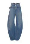 Jean Paul Gaultier Denim Strap Jeans Woman Blue