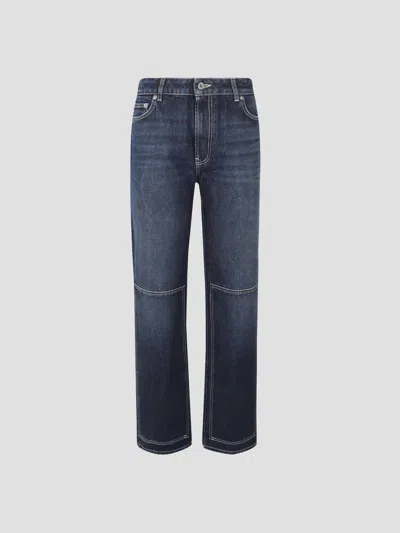 Jean Paul Gaultier Denim Trouser With Cut Out In Blue