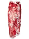 Jean Paul Gaultier Printed Beach Cover-up In White