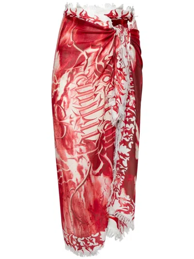 Jean Paul Gaultier Printed Beach Cover-up In Pink