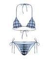 Jean Paul Gaultier Dots-print Tie Bikini Set In Blue