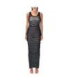 Jean Paul Gaultier Ribbed Mariner Double Layer Long Dress In Black