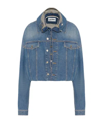 Jean Paul Gaultier Double Layer Hooded Denim Jacket