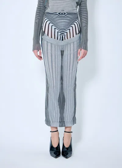 JEAN PAUL GAULTIER DOUBLE-LAYER MESH MIDI SKIRT