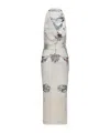 Jean Paul Gaultier Double Layer Printed Maxi Dress In White