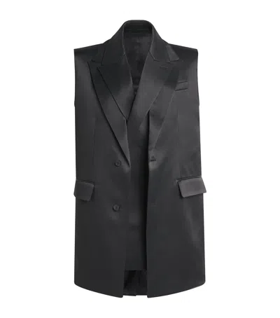 Jean Paul Gaultier Double-layer Sleeveless Jacket In Black