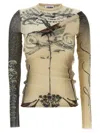 Jean Paul Gaultier Multicolor Double Layer Tulle Top