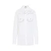 Jean Paul Gaultier Double Layer White Cotton Shirt With Graphic Accents