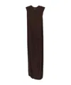 Jean Paul Gaultier Double-layered Draped Maxi Skirt In Brown